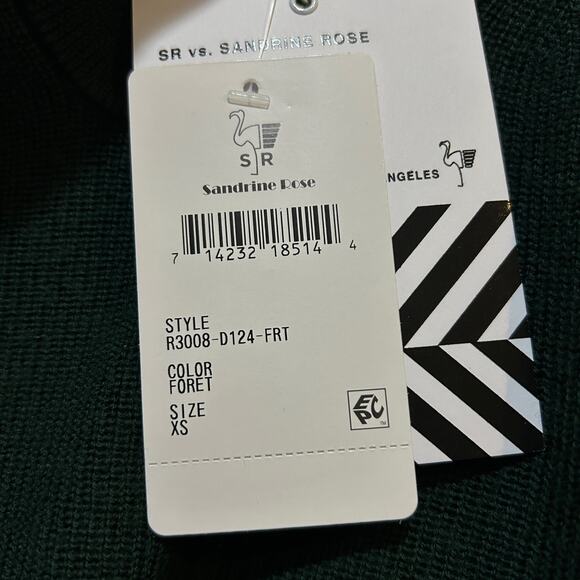 Sandrine Rose Tropical Wool Mixed Media Hawaiian Sweater Oversized Women XS NWT - Picture 11 of 11